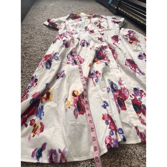 Women's Prabal Gurung White Multicolored Floral Print Dress Size 1X - Picture 4 of 6